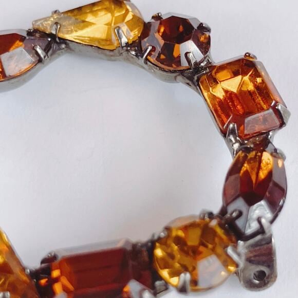 Lot of 3 VTG Brooches Mid Century to 1990s Gold Tone Rhinestone Mix READ - Picture 5 of 12